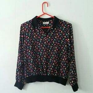 Vintage 80s Blouse by Notations Nerd Indie Hipster